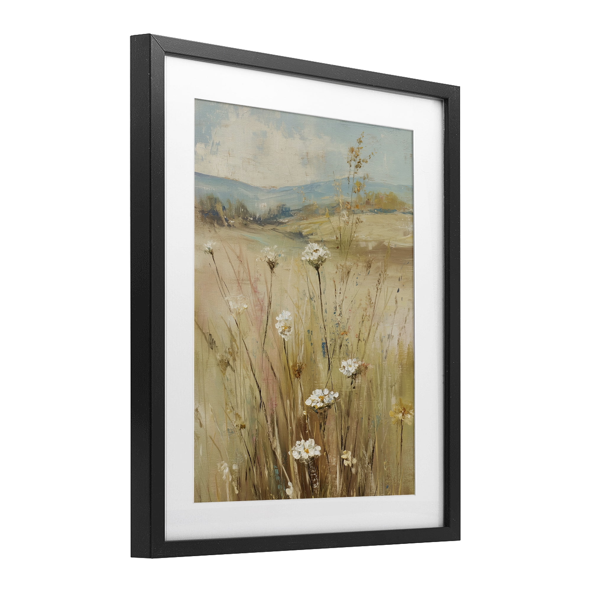 Stupell Industries Natural Lush Hillside Blooms Black Framed Print Under Glass, design by Svetlana Aleynikova