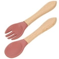 thumbnail image 5 of PENIKOKO Dark Red Silicone Toddler Utensil 1 Set 5.5X1.6In For Toddlers Ergonomic Handle, 5 of 7