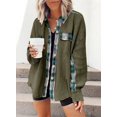 thumbnail image 2 of GHSDFBB Womens Waffle Knit Plaid Shacket Boyfriend Button Down Shirt Jacket Loose Long Sleeve Tops, 2 of 6