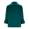 thumbnail image 5 of JGGSPWM Womens Satin Tops Trendy Fall Cowl Neck Shirts 3/4 Length Sleeve Elegant Clothes Office Business Dressy Casual Outfits Green S, 5 of 7