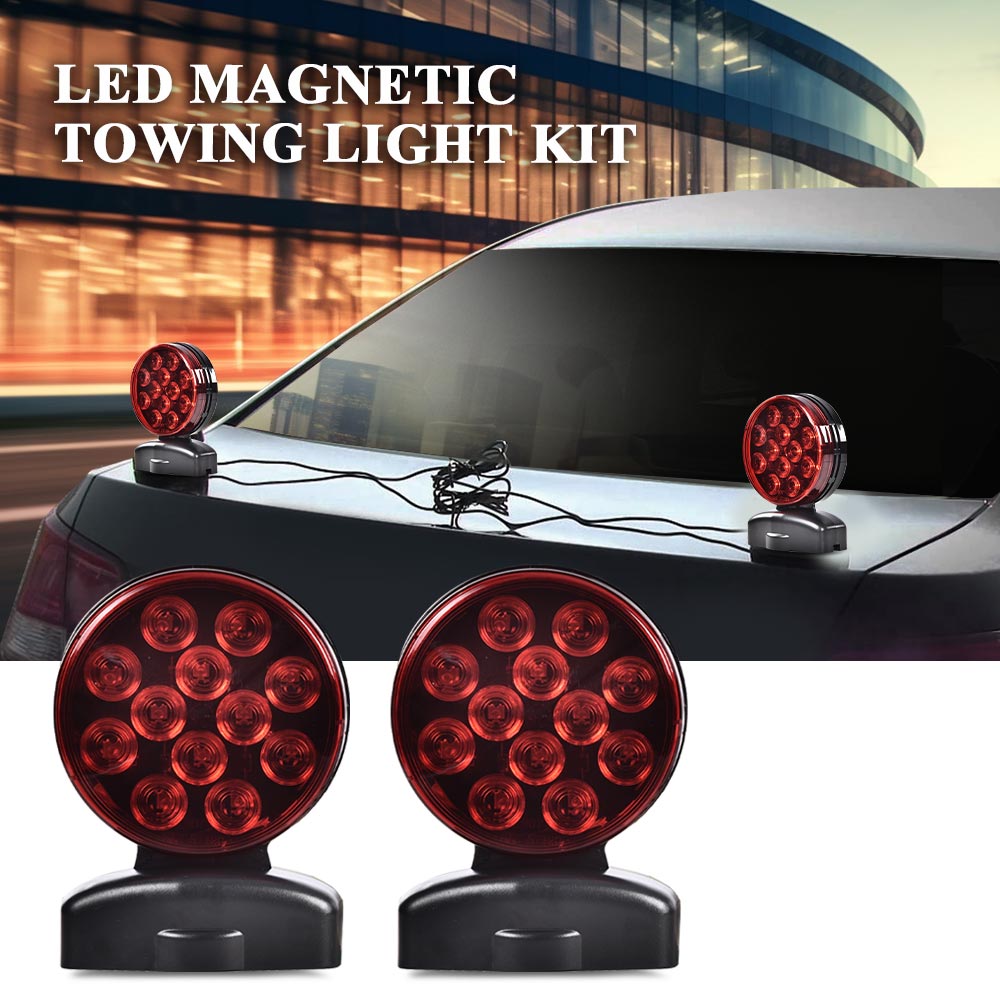 CROSSDESIGN Magnetic Towing Light 12v Tow Trailer Lights Brake Tail Signal 12 Volt Kit Led