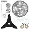 thumbnail image 3 of 2Pcs Brush Cutter Blade Set 10inch x 80T Circular Carbide Tip Brush Cutter Blades 10inch x 3 Teeth Carbon Steel Brush Cutter Blades Sharp Cutter Blades with Adapter Kit for Weed Trimmer, 3 of 11