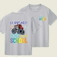 thumbnail image 2 of Rohuuque Boys' Short-Sleeve T-Shirts Crewneck Cotton Casual School Printed Graphic Summer Tops Tee 6 Years Gray, 2 of 4