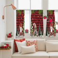 thumbnail image 4 of Red Plaid Christmas Sheer Curtains 45 Inches Long, Gnomes Xmas Tree Snowflake Winter Gifts Light Filtering Window Curtains for Living Room, Rod Pocket Voile Sheer Curtain Drapes, 52"Wx45"L, 2 Panels, 4 of 9