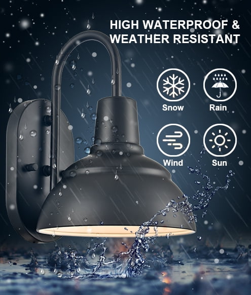 Moose Outdoor Proch Light Fixture Gooseneck Barn Light Black Patio Light 1-Light