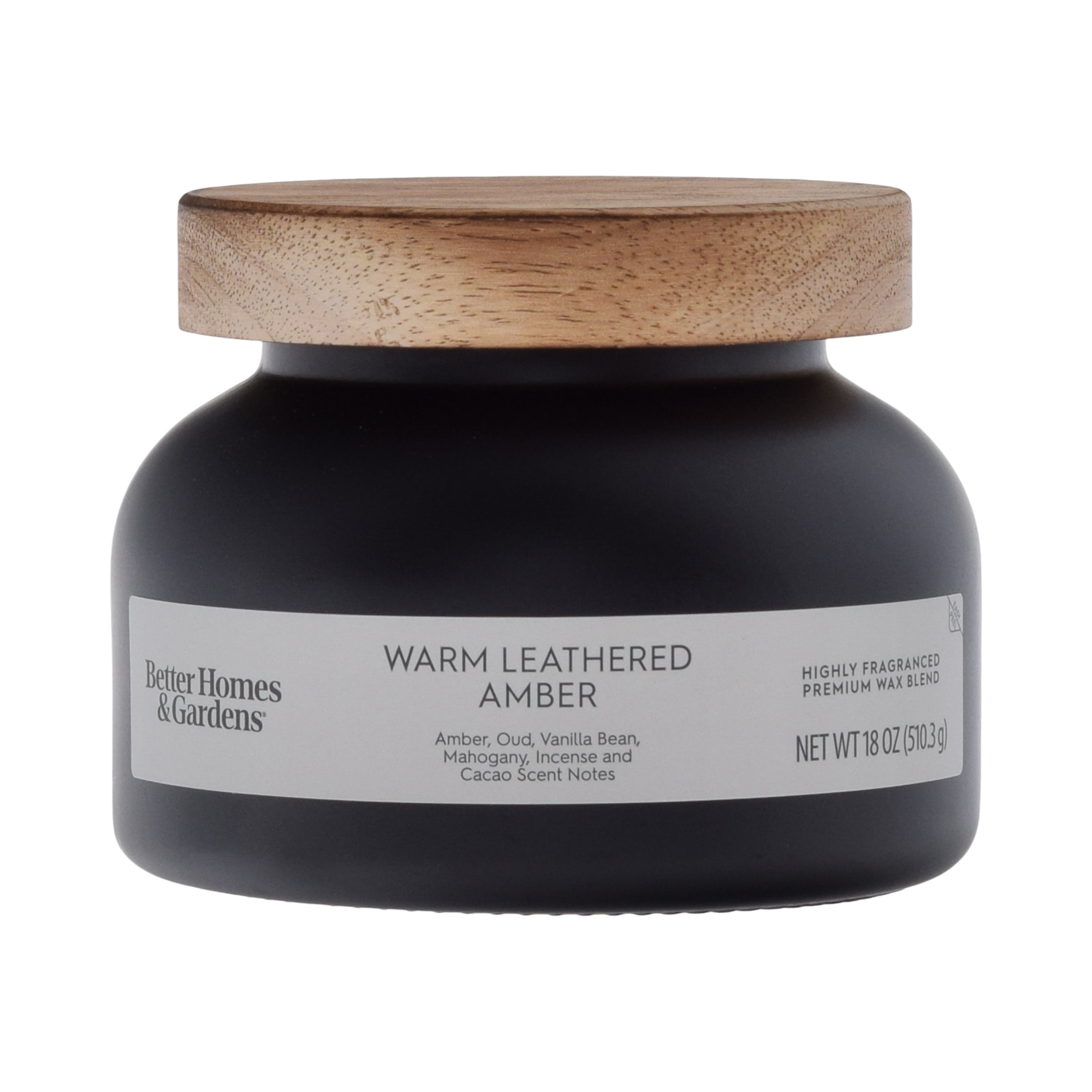 (2 pack) Better Homes & Gardens Warm Leathered Amber 18oz Scented 2-Wick Candle