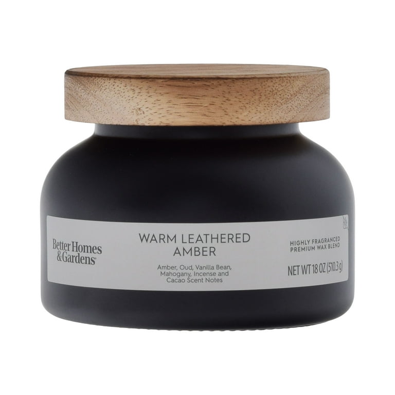Better Homes & Gardens Warm Leathered Amber 2-Wick Frosted Jar