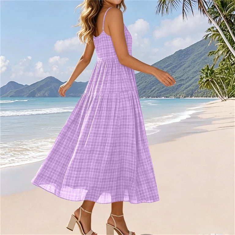 purple midi dress casual ClodeEU Women's Spaghetti Strap Plaid Dress,Casual Sleeveless Loose Swing Sundress Wine,Women's Plus XXL colour:paiva-dress-satin-grey-ridge-39 color:Claret Theresa Off-The-Shoulder Puff Sleeve Clodeeu Perfect for a day