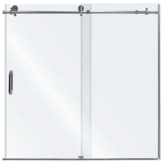 Miseno Msdcfl6062 62" High X 60" Wide Frameless Sliding Tub Door - Nickel