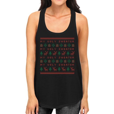 Ugly Sweater Pattern Womens Funny Workout Tanks For Christmas Gifts Ugly Sweater Pattern Womens Funny Workout Tanks For Christmas Gifts