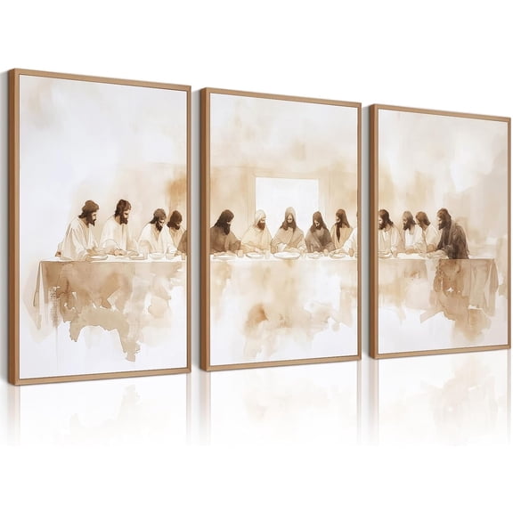 Hieng Jesus Leaves The 99 Sheep Wall Art The Lost Sheep Wall Decor Jesus Lamb Canvas Wall Art Shepherd Christian Painting Religious Aesthetic Pictures for Living Room Unframed