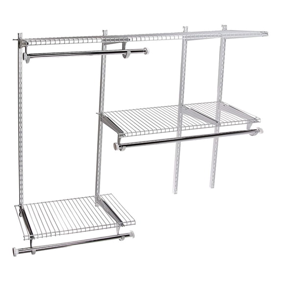 Open Box Rubbermaid Classic Custom 3' to 6' Wide Closet Storage Kit, White