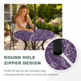 thumbnail image 4 of Round Outdoor Tablecloth with Umbrella Hole and Zipper, Purple Botanical Tablecloth with Elastic Waterproof, Vintage Floral Plants Branch Patio Table Covers for 45" - 54" Picnic Pool Tables, 4 of 9
