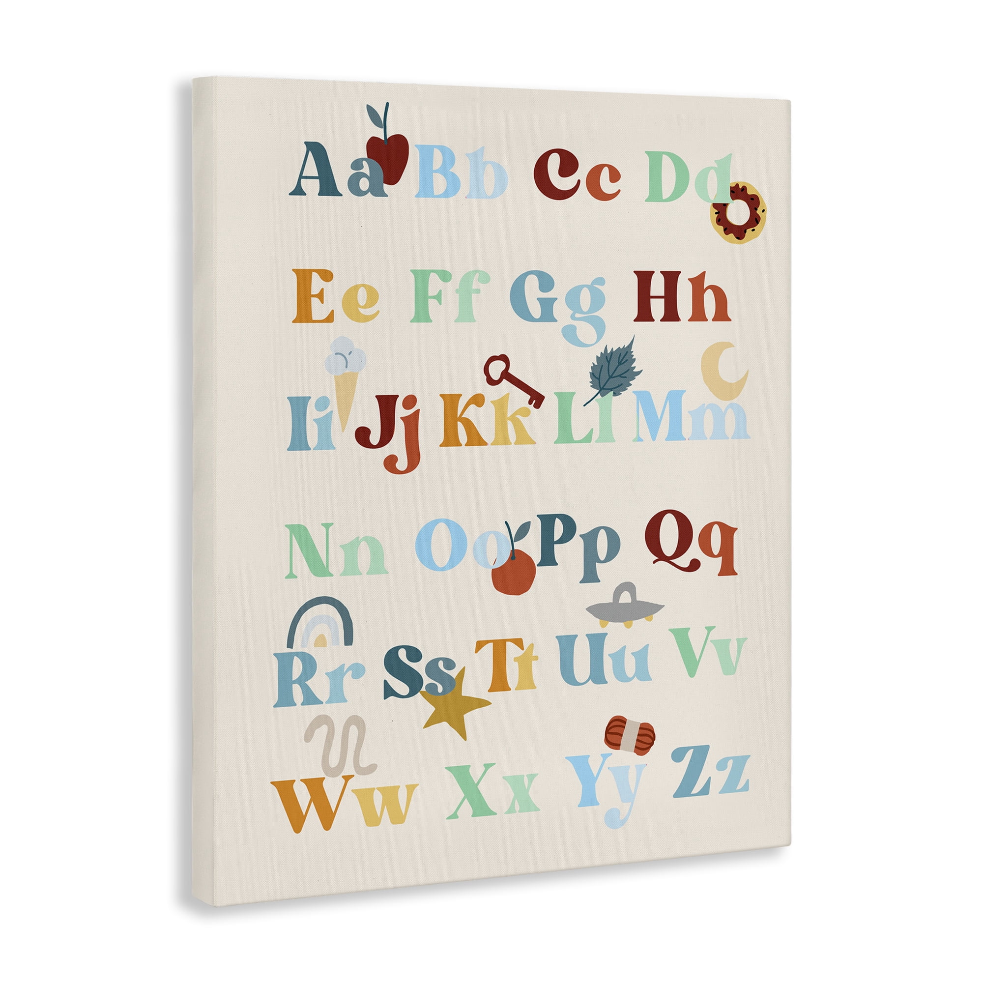 Stupell Industries Boy's Alphabet Chart Novelty Painting Gallery Wrapped Canvas Art Print Wall Art, 16 x 20