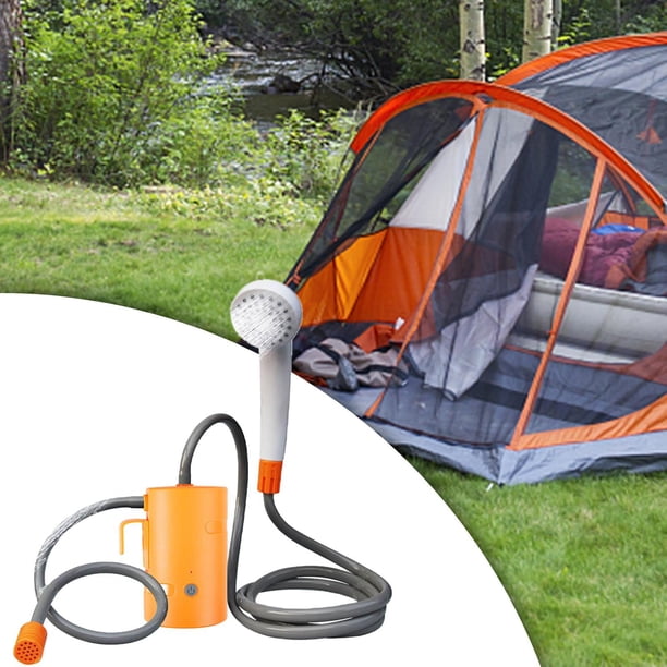 Ducha portátil para exteriores, con manguera, ducha para acampar, ducha para acampar, ducha eléctrica para mochileros, jardín, floración, limpieza de Naranja con control remoto