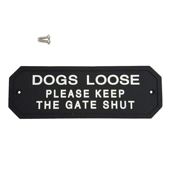 Gate Door Plaque Fence Post Garden Decor Indoor Outdoor D_1 DOGS LOOSE_1