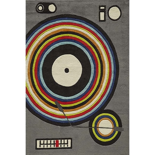 Momeni Lil Mo Hipster 4' X 6' Contemporary Hand Tufted Rug in Gray
