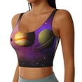 thumbnail image 2 of Hirioo Planets And Stars for Women's Sports Vest with Full-Print Design, Stretchy Fabric and Removable Pads-X-Large, 2 of 8