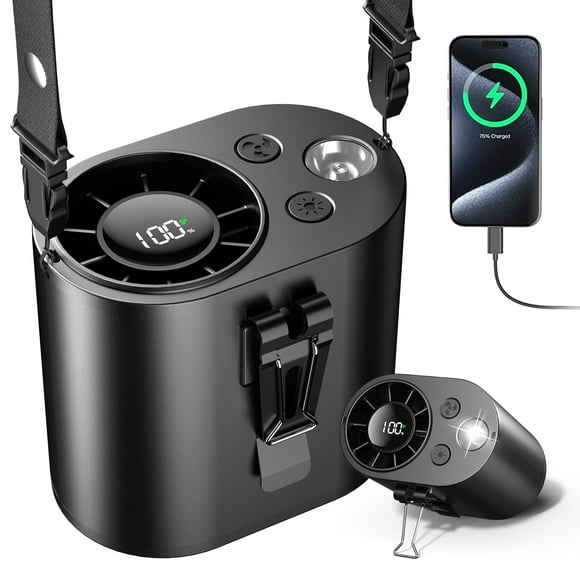Ventilador de cintura portátil ColdSky de 10 velocidades con batería de 10000 mAh