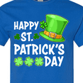 thumbnail image 4 of Inktastic Happy St. Patrick's Day Green Hat and Clovers T-Shirt, 4 of 5