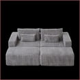 thumbnail image 2 of 87” Modern Oversized Corduroy Sectional for Living Room Bedroom – No Assembly | Removable Footstools | Corduroy | Cushion Back | Square Arms, 2 of 22