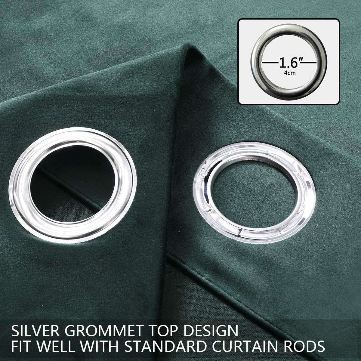 Velvet Curtains 84 inches Long Soft Velvet Curtains Grommet Velvet Thermal Insulated Curtains Window Treatment for Bedroom Light Filtering Velvet Curtains Set of 2 Panels