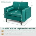thumbnail image 4 of Costway Ensemble de 2 Fauteuils d'Appoint Canapé Simple avec Poche de Rangement Latérale Turquoise, 4 of 10