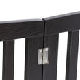 ZENY Entryway Indoor Wood Foldable Dog Pet Gate Fence 4 Panels, Brown