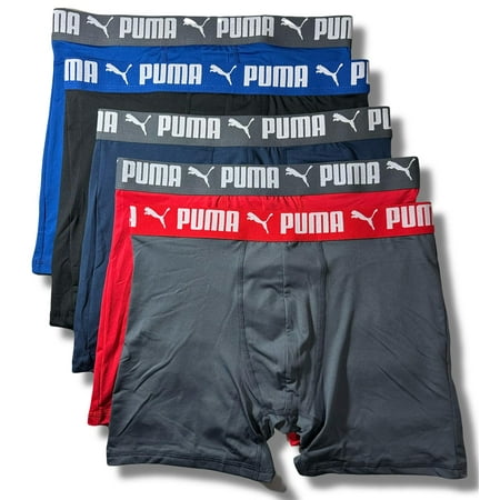 PUMA MEN'S 5 PACK - PHG 253 - 169 MULTI RED - LARGE - UNDERWEAR X3 BOXER BRIEF