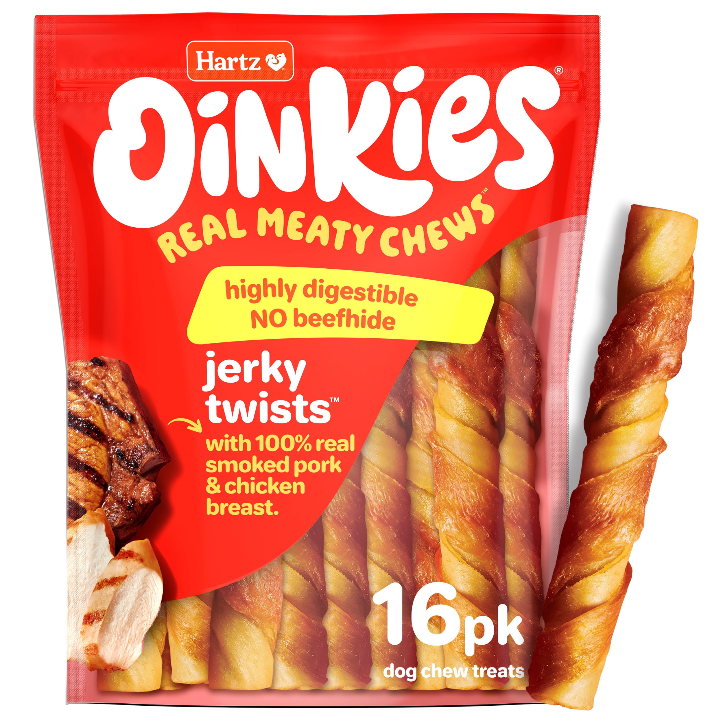 ナッキー皮ジャーキー300g✖︎10 Hartz Oinkies Jerky Twists Chicken Wrapped Smoked Pig Skin Twists