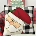thumbnail image 4 of Luoshdecor Christmas Plaid Pillow Covers 18 x 18 in,Black White Checked Xmas Snowmen Santa Claus Pillowcase for Couch Sofa Bedroom Decor, 4 of 6