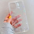 thumbnail image 3 of Compatible con iPhone 13 (no compatible con iPhone 13 Pro) transparente con purpurina láser, TPU suave y flexible y PC dura a prueba de golpes, funda para teléfono con patrón de corazón para mujeres, 3 of 8