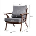 thumbnail image 6 of UNICOO® Mid Century Chair, Retro Upholstered Accent Armchair, with Wood Frame and Removable Cushions, Large Leisure Slipper Chair for Living Room/Bedroom (U2279-Dark Gray), 6 of 7