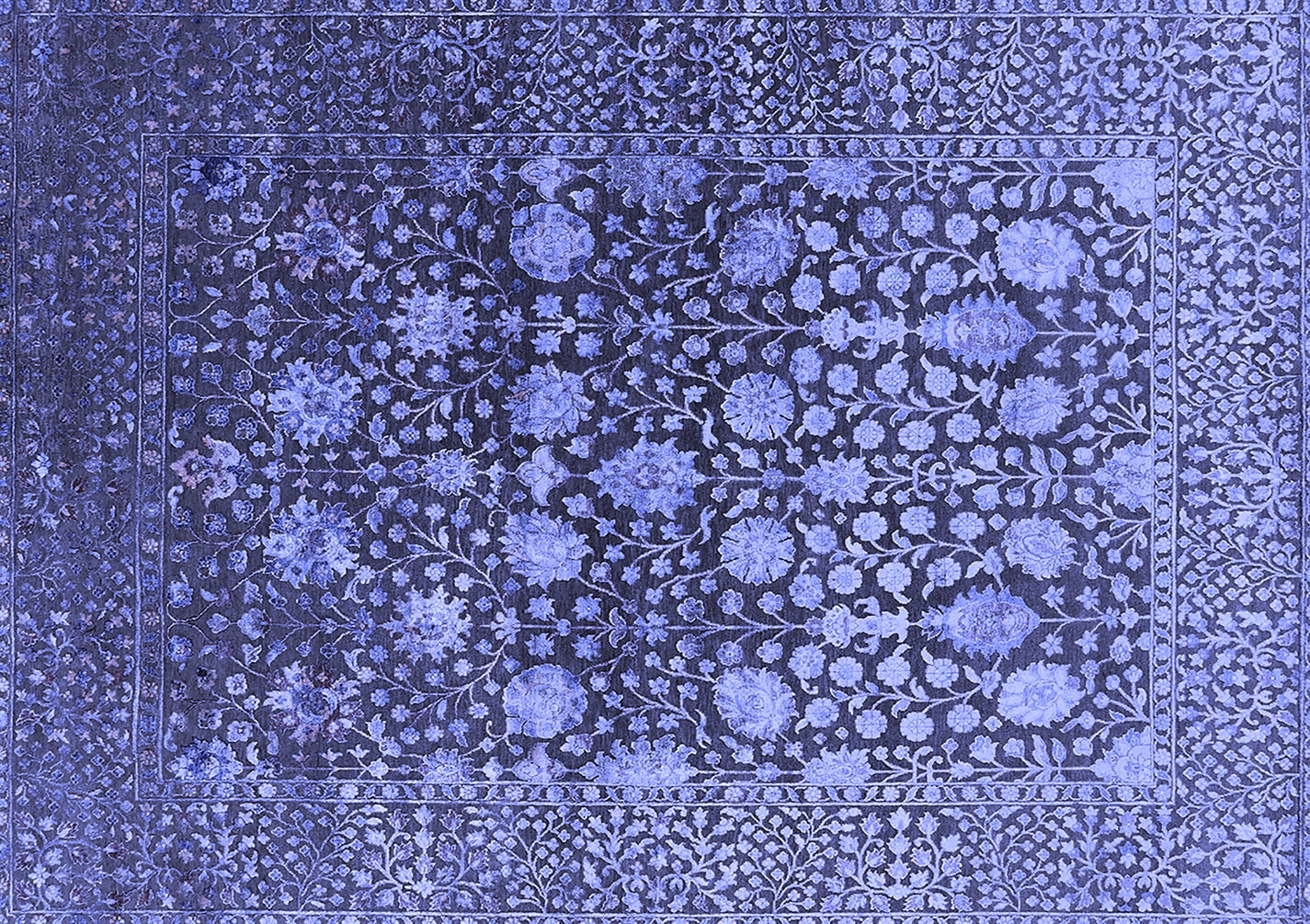 Ahgly Company Indoor Rectangle Oriental Blue Industrial Area Rugs, 6' x