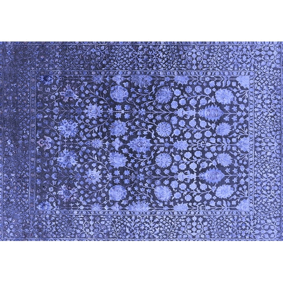 Ahgly Company Indoor Rectangle Oriental Blue Industrial Area Rugs, 2' x 3'