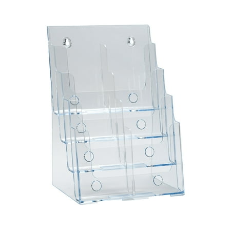 UPC: 0653341464095 | Azar Displays Four-Tier Trifold Brochure Holder Clear Plastic 252377