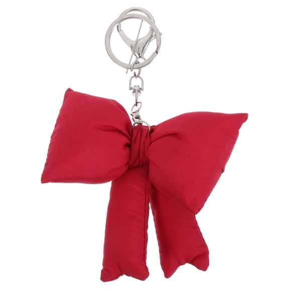 DEEPCRAFF Red Bow Bag Charm Keychain Lightweight Fabric Pendant for Backpack and Purse Accessories