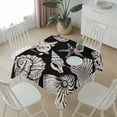thumbnail image 6 of Black Starfish Coastal Table Cloth Waterproof Tablecloths, Shell Coral Summer Beach Nautical Ocean Tablecloth Dining Table Cover for Kitchen Party Tabletop Outdoor, Square Tablecloth 60x60 Inch, 6 of 9