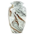 thumbnail image 3 of 10" Large Metal Classic Cremation Beautiful Printed Urns | Cremation Ash Remains Storage Funerary Urns | Adult Human & Pet Loss Urns (Chocodate Brown), 3 of 4