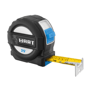 HART 25-Foot Soft Grip Compact Tape Measure, Oversized Hook