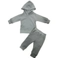 thumbnail image 2 of XBASW Infant Baby Boys Girls Tracksuit Outfits Solid Color Hoodie Sweatshirt Tops with Jogger Pants Toddler Spring Fall Set 6M-5T, 2 of 8