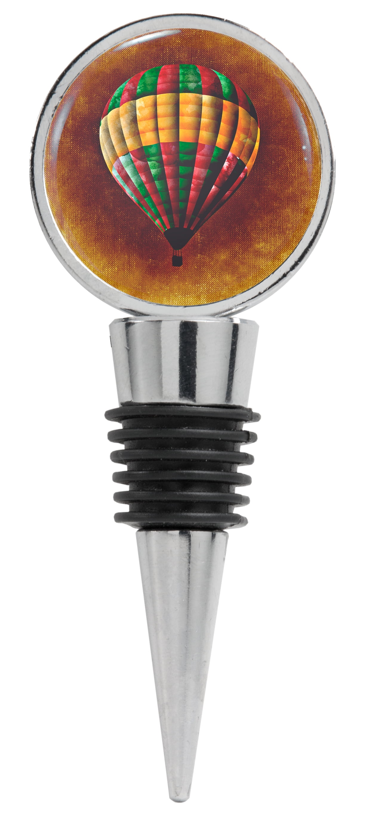 Hot Air Balloon on Yellow Wine Stopper