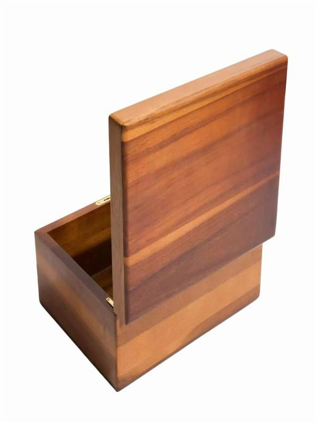 Wood Box Large Decorative Acacia Wooden Storage Hand-Crafted box Locking Key,  Premium Keepsake Memory Chest Gift Boxes, 11 X 8.5 X 5 Inches for Jewelry Photos Valuables (1 pack)