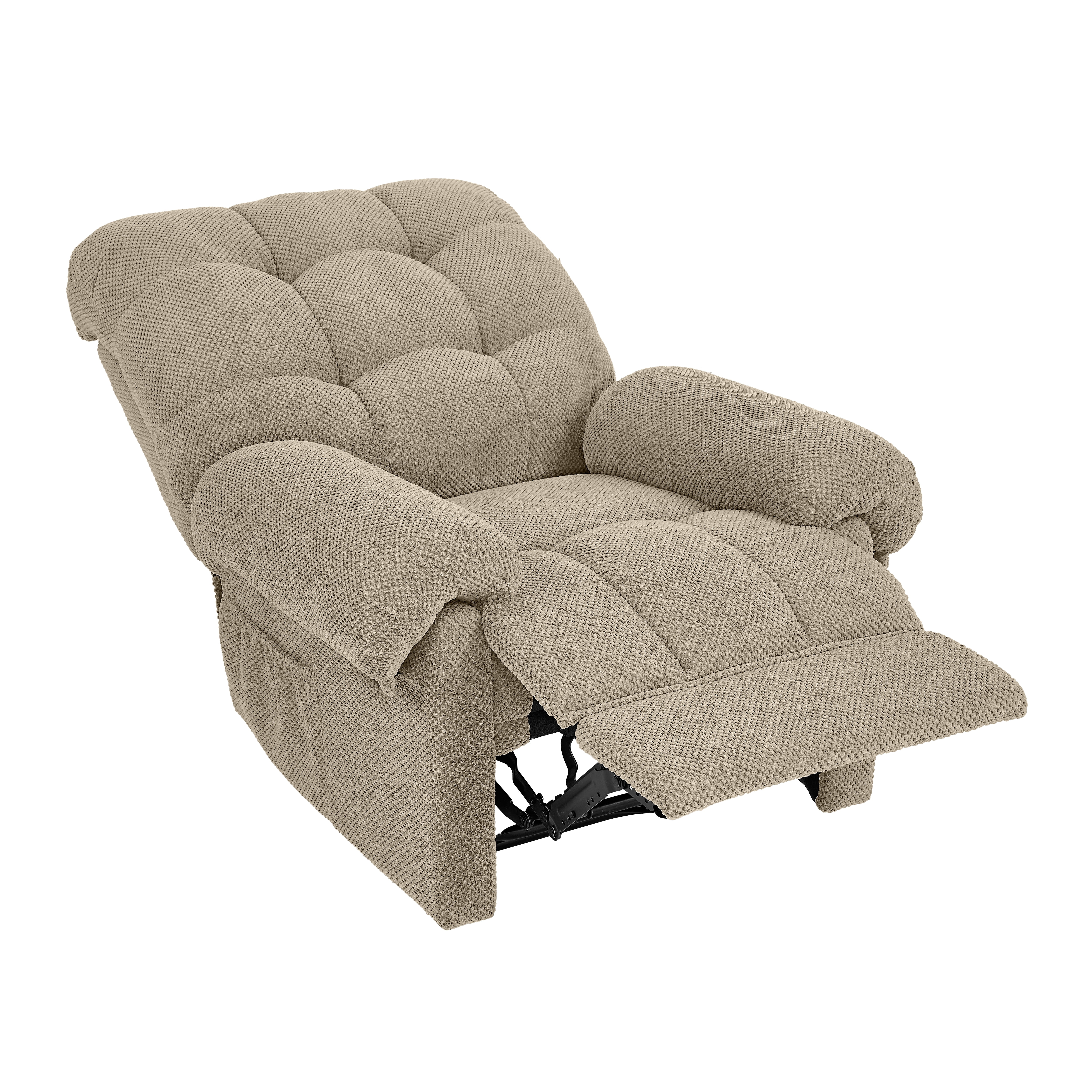 Homy Casa Overstuffed Manual Recliner Chair with Footrest, Fabric Lounge Chair for Nursery and Living Room