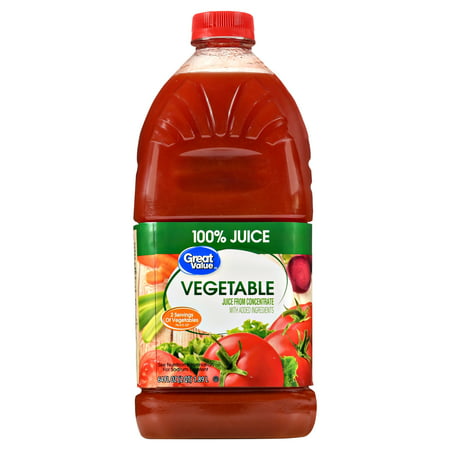 (8 Pack) Great Value 100% Vegetable Juice, 64 Fl Oz, 1