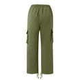 thumbnail image 6 of Godokuleh Mens Casual Joggers Pants Hiking Drawstring Chino Cargo Pants Straight Leg Pants Green M, 6 of 7