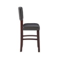 thumbnail image 3 of Linon Monaco Full Back Wood Counter Stool, 24" Seat Height, Espresso Finish with Dark Brown Faux Leather, 3 of 10