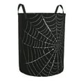 thumbnail image 3 of Black Modern Spider-web Pattern Polyester Laundry Basket with Handle, Foldable, Large Capacity Storage Basket, Suitable for Bathroom Decoration and Accessories, Storage, Room Decoration, 3 of 8