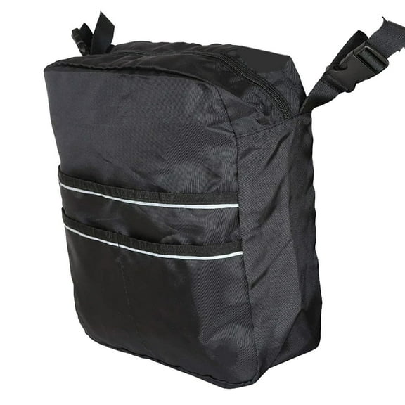 Black Seat Backpack Bag for Mobility Scooters, Wheelchairs, and Power Chairs with Reflective Stripe and Multiple Pockets