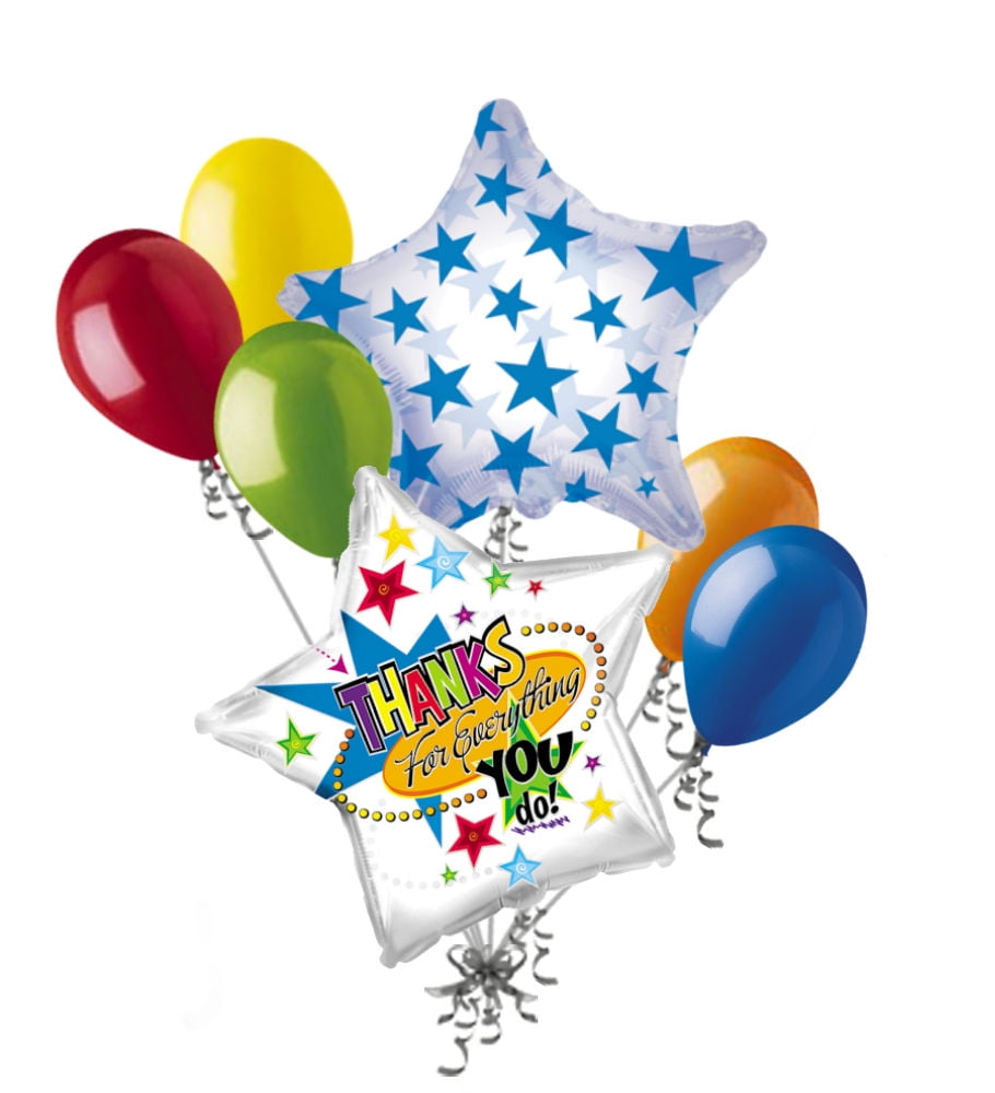 Details about   7 pc Congrats Colorful Swirl Balloon Bouquet Appreciation Teacher Boss Assistant 